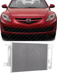 Front A/C Condenser Aluminum Core Direct Replacement Compatible With 2009-2010 Mazda 6 MA3030154 GS3L61480B