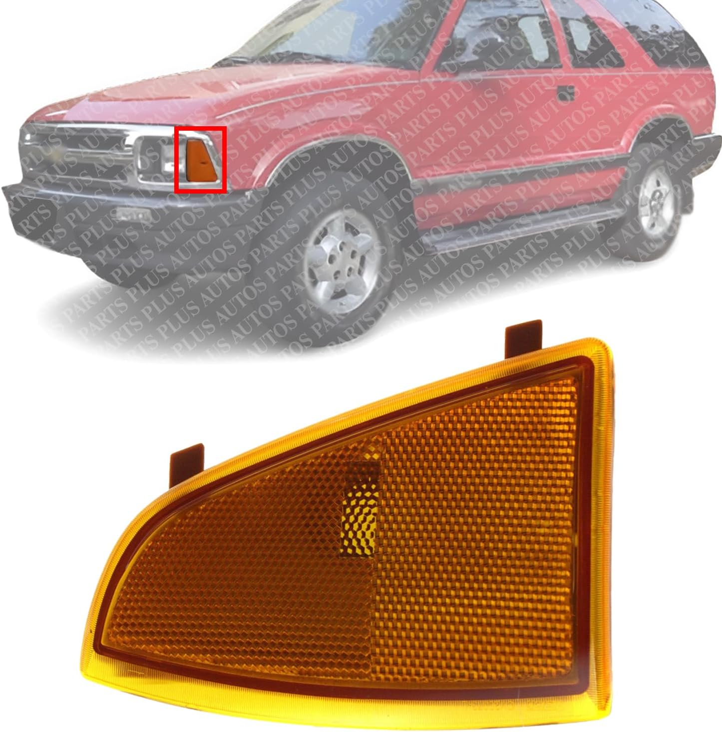 Front Corner Light Left Driver Side Direct Replacement Compatible With 1994-1997 Chevrolet S10 GM2550140 5976405