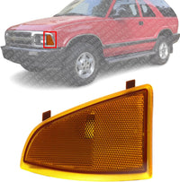 Front Corner Light Left Driver Side Direct Replacement Compatible With 1994-1997 Chevrolet S10 GM2550140 5976405