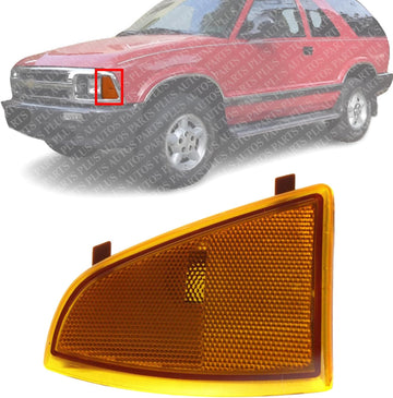 Front Corner Light Left Driver Side Direct Replacement Compatible With 1994-1997 Chevrolet S10 GM2550140 5976405