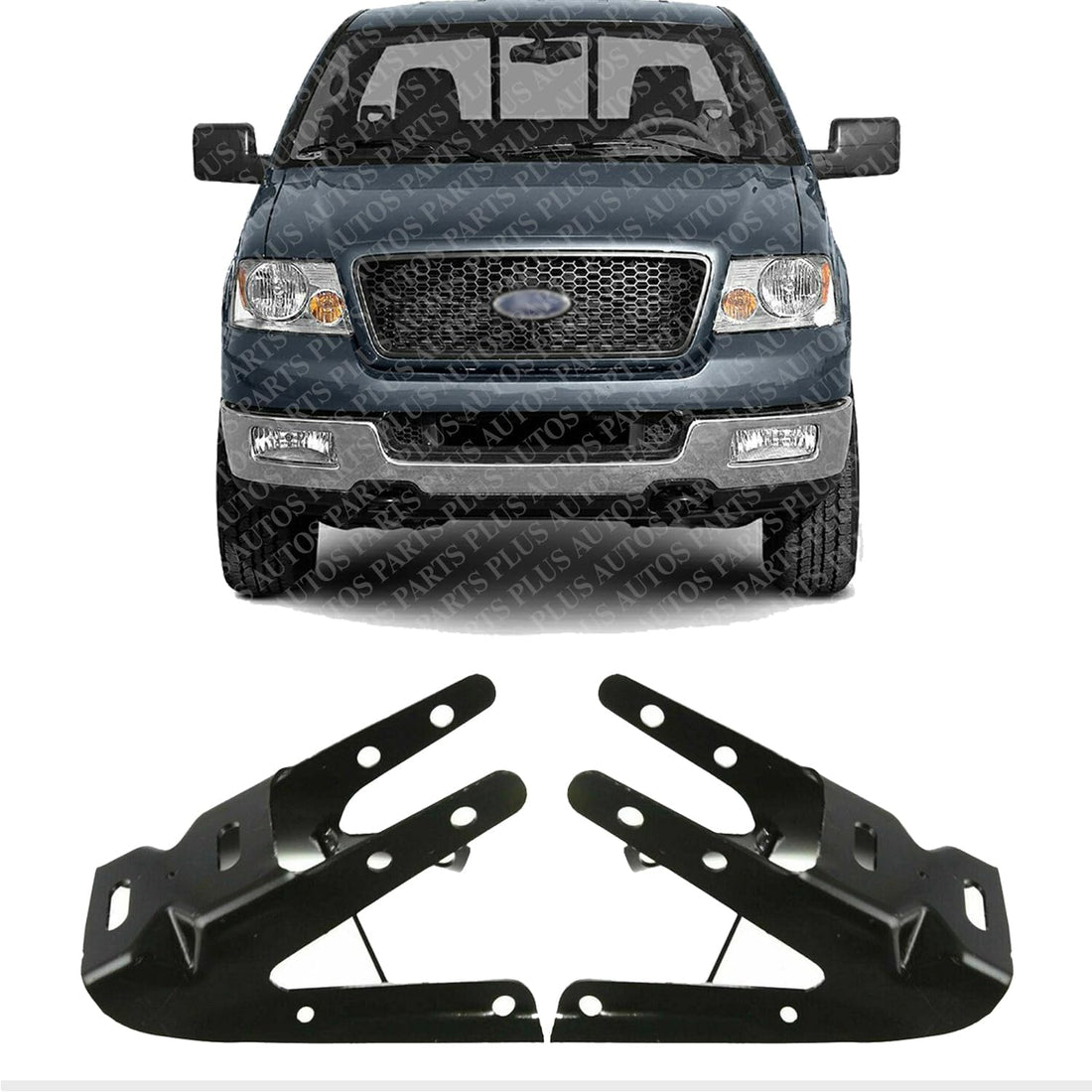 Front Bumper Bracket Left Driver & Right Passenger Side Direct Replacement Compatible With 1997-2004 Ford F SERIES FO1067129 FO1066129 F75Z17N775CA F75Z17N775DA