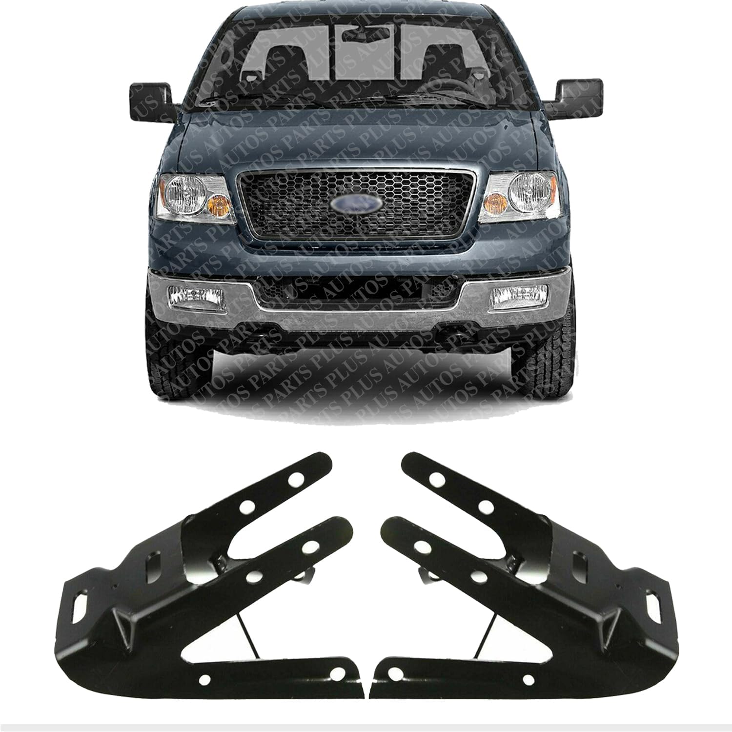 Front Bumper Bracket Left Driver & Right Passenger Side Direct Replacement Compatible With 1997-2004 Ford F SERIES FO1067129 FO1066129 F75Z17N775CA F75Z17N775DA