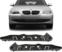 Set Of 2 Front Bumper Support Bracket Plastic Right Passenger & Left Driver Side Direct Replacement Compatible With 2008-2010 BMW 5-Series BM1043102 BM1042102 51117178078 51117178077