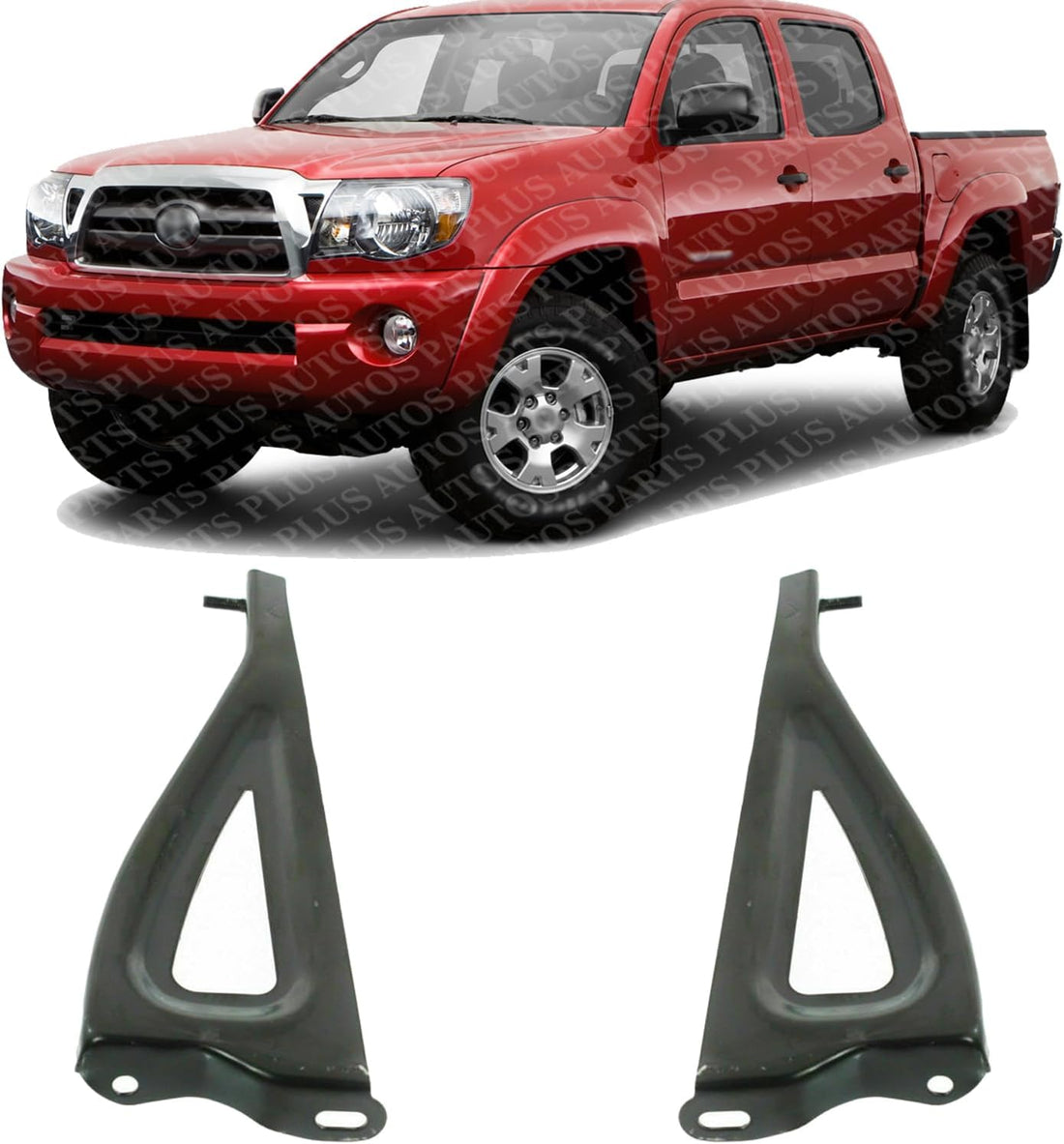 Set Of 2 Front Bumper Stay Bracket Steel Left Driver & Right Passenger Side Direct Replacement Compatible With 2005-2011 Toyota Tacoma TO1067154 TO1066154 5327304020 5327404020
