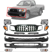 Front Bumper + Grille + Upper + Valance + Fillers + Headlight + Signal & Corner Lamp Left & Right Side Direct Replacement Compatible With 2001-2004 Toyota Tacoma 2WD TO1095131