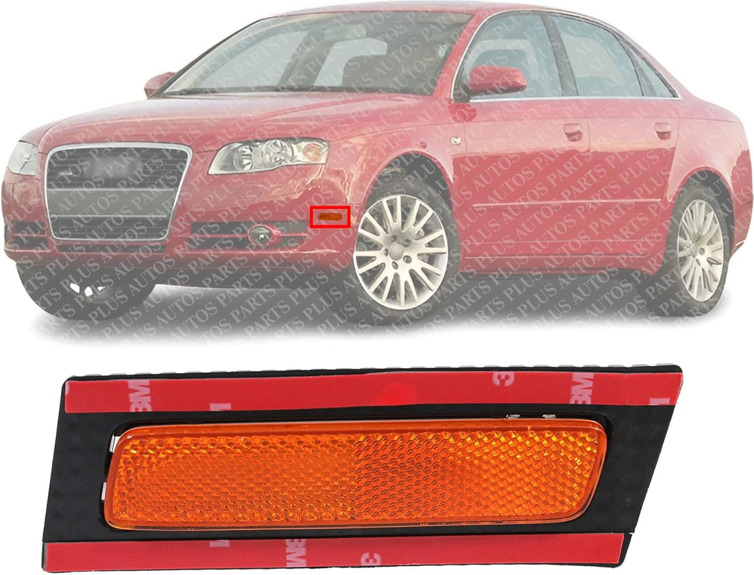 Front Bumper Reflector Left Driver Side Direct Replacement Compatible With 2005-2008 Audi A4 AU2556100 8E0945071