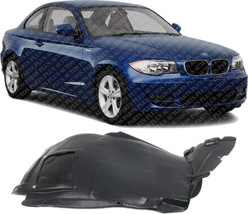 Front Section Fender Liner Right Passenger Side Direct Replacement Compatible With 2008-2013 BMW 1-Series BM1249106 51717180150