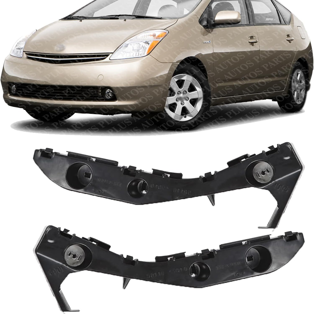 Front Bumper Lower Support Bracket Plastic Right Passenger & Left Driver Side Direct Replacement Compatible With 2004-2009 Toyota Prius TO1043109 TO1042109 5211547010 5211647010