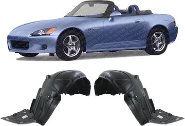 Set Of 2 Front Fender Liner Right Passenger & Left Driver Side Direct Replacement Compatible With 2000-2003 Honda S2000 HO1251105 HO1250105 74101S2A020 74151S2A020