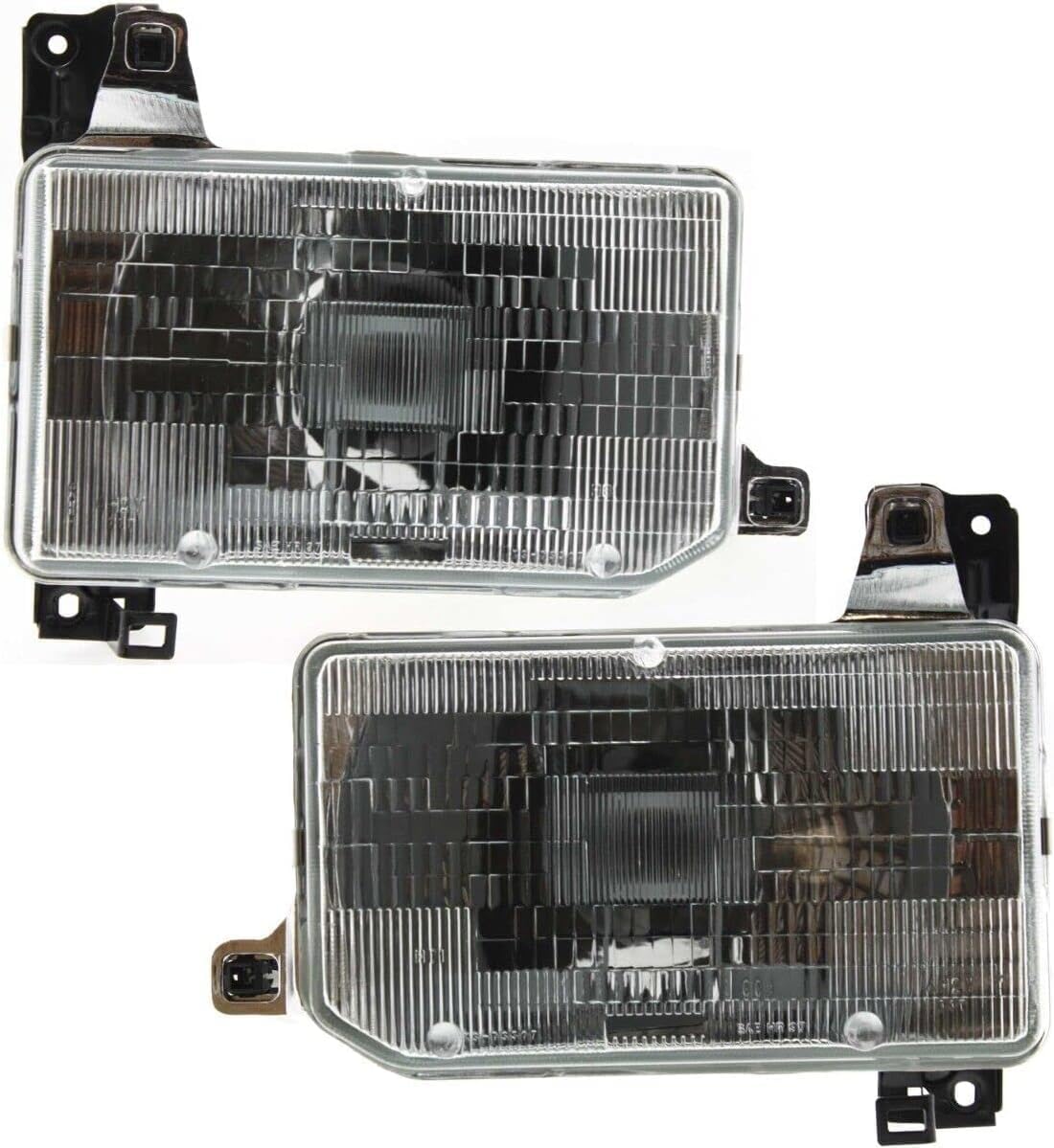 Set Of 2 Front Head Light Assembly Plastic Left Driver & Right Passenger Side Direct Replacement Compatible With 1987-1995 Nissan Pathfinder NI2503104 NI2502104 B601041G00 B606041G00