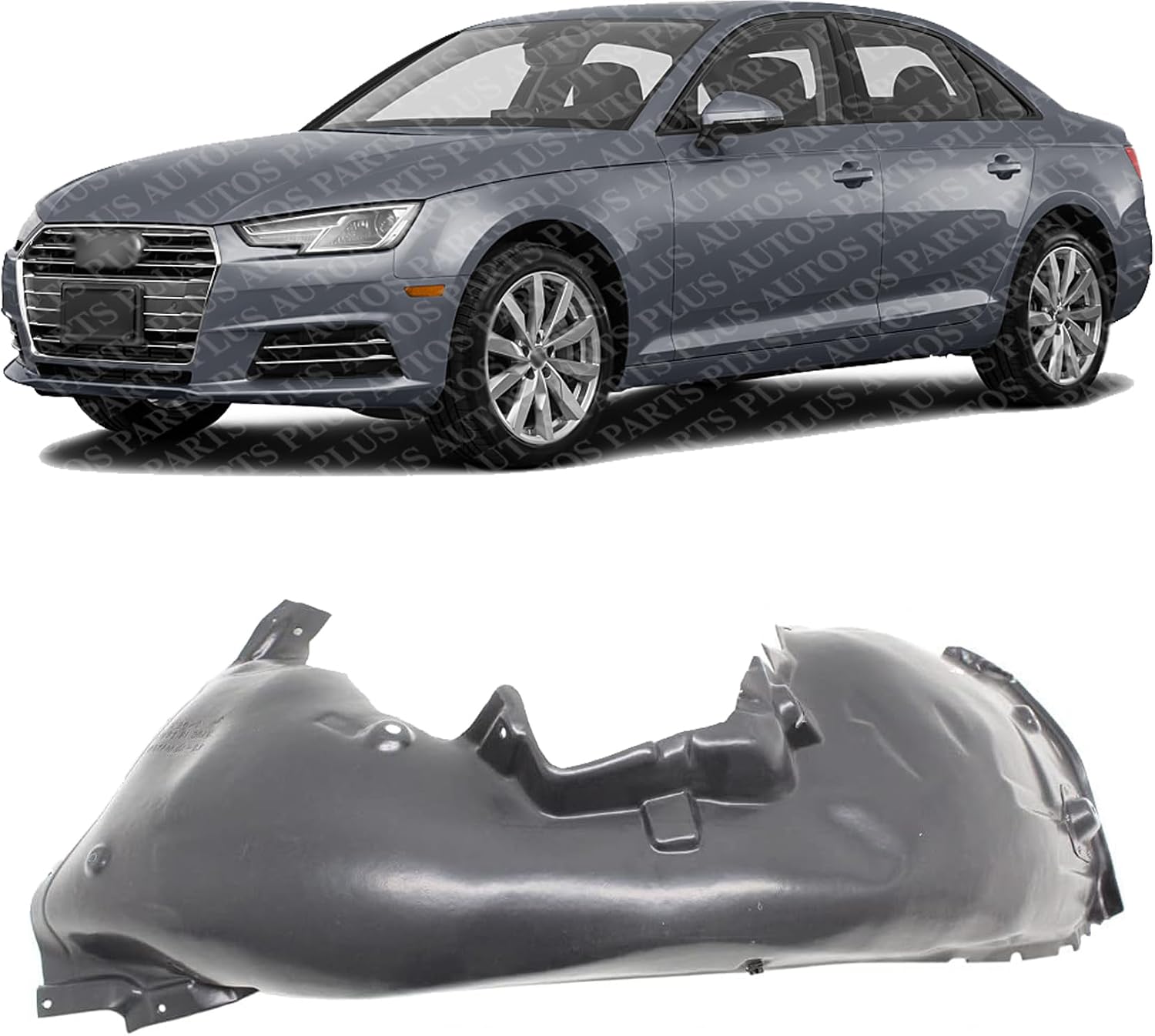 Front Fender Liner Rear Section Left Driver Side Direct Replacement Compatible With 2017-2019 Audi A4 AU1248133 8W0821171A-PFM