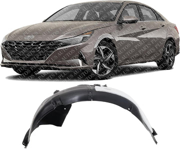 Front Fender Liner Left Driver Side Direct Replacement Compatible With 2021-2023 Hyundai Elantra HY1248187 86811AA000