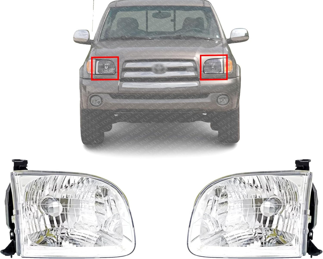 Set Of 2 Front Headlight Assembly Right Passenger & Left Driver Side Direct Replacement Compatible With 2003-2004 Toyota Tundra / 2001-2004 Sequoia TO2503144 TO2502144 811100C020
