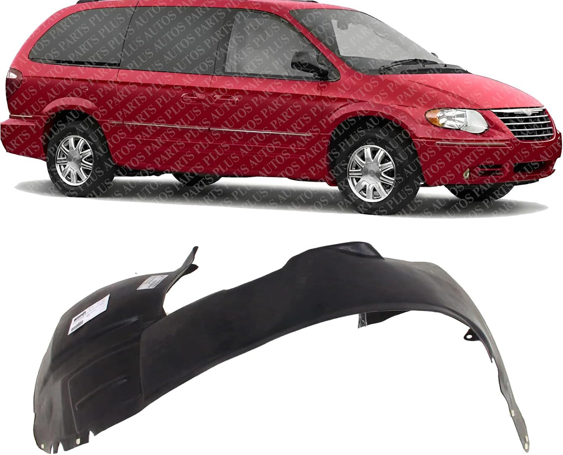 Front Fender Liner Right Passenger Side Direct Replacement Compatible With 2001-2003 Dodge Grand Caravan / 2004-2007 Chrysler Town & Country CH1249113 4857222AB