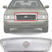 Front Grille Assembly Chrome Shell and Insert Plastic Without Emblem Direct Replacement Compatible With 2003-2005 Mercury Grand Marquis FO1200406 3W3Z8200AB
