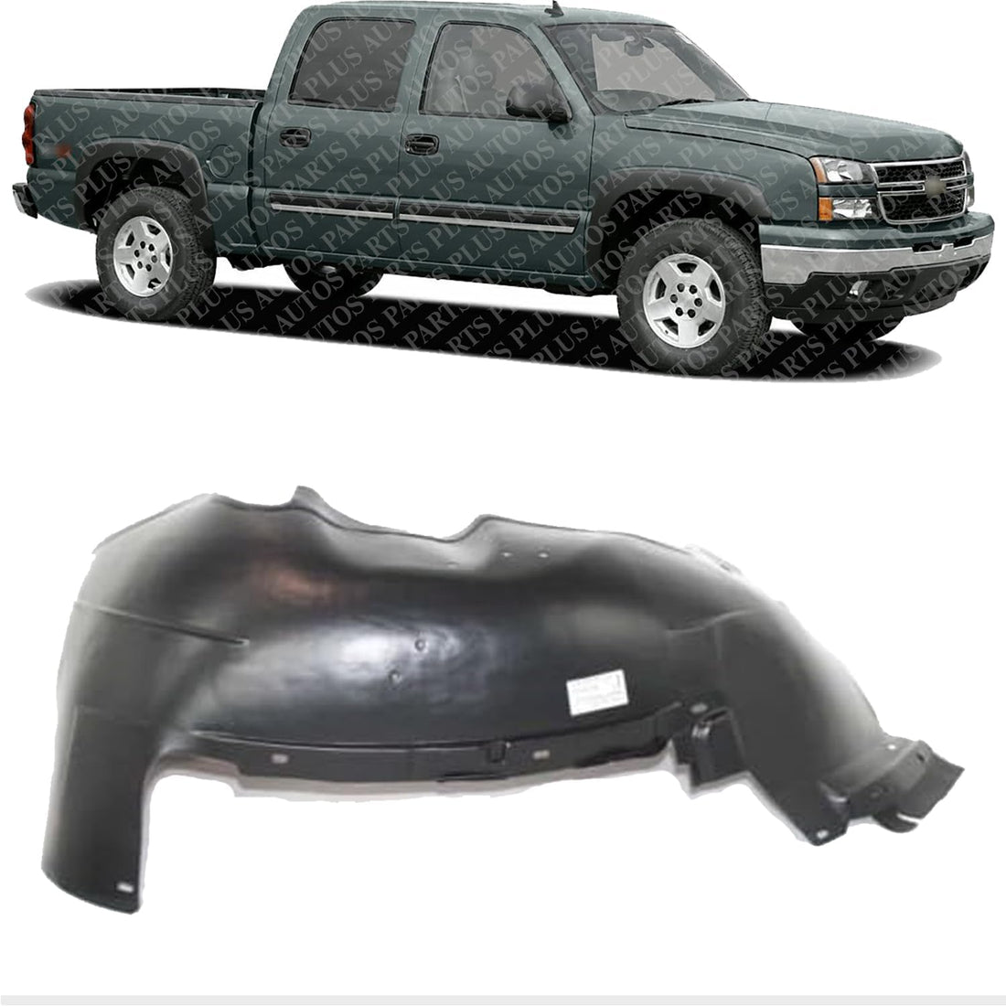 Front Fender Liner Right Passenger Side Direct Replacement Compatible With 1999-2007 Chevrolet Silverado/GMC Sierra 1500/2500 GM1247110 15095669