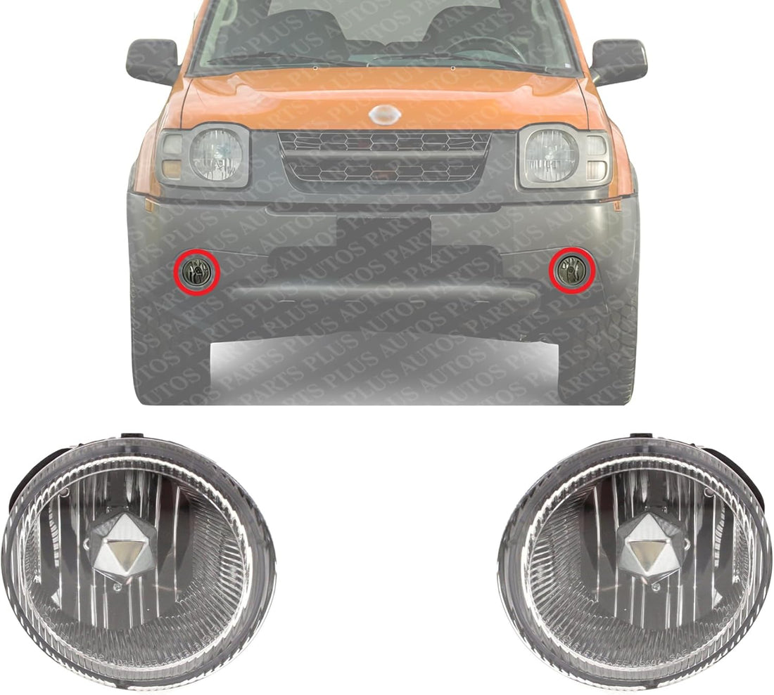 Set Of 2 Front Fog Light Assembly Plastic Left Driver & Right Passenger Side Direct Replacement Compatible With 2000-2001 Nissan Maxima / 2002 Xterra NI2593103 NI2592103
