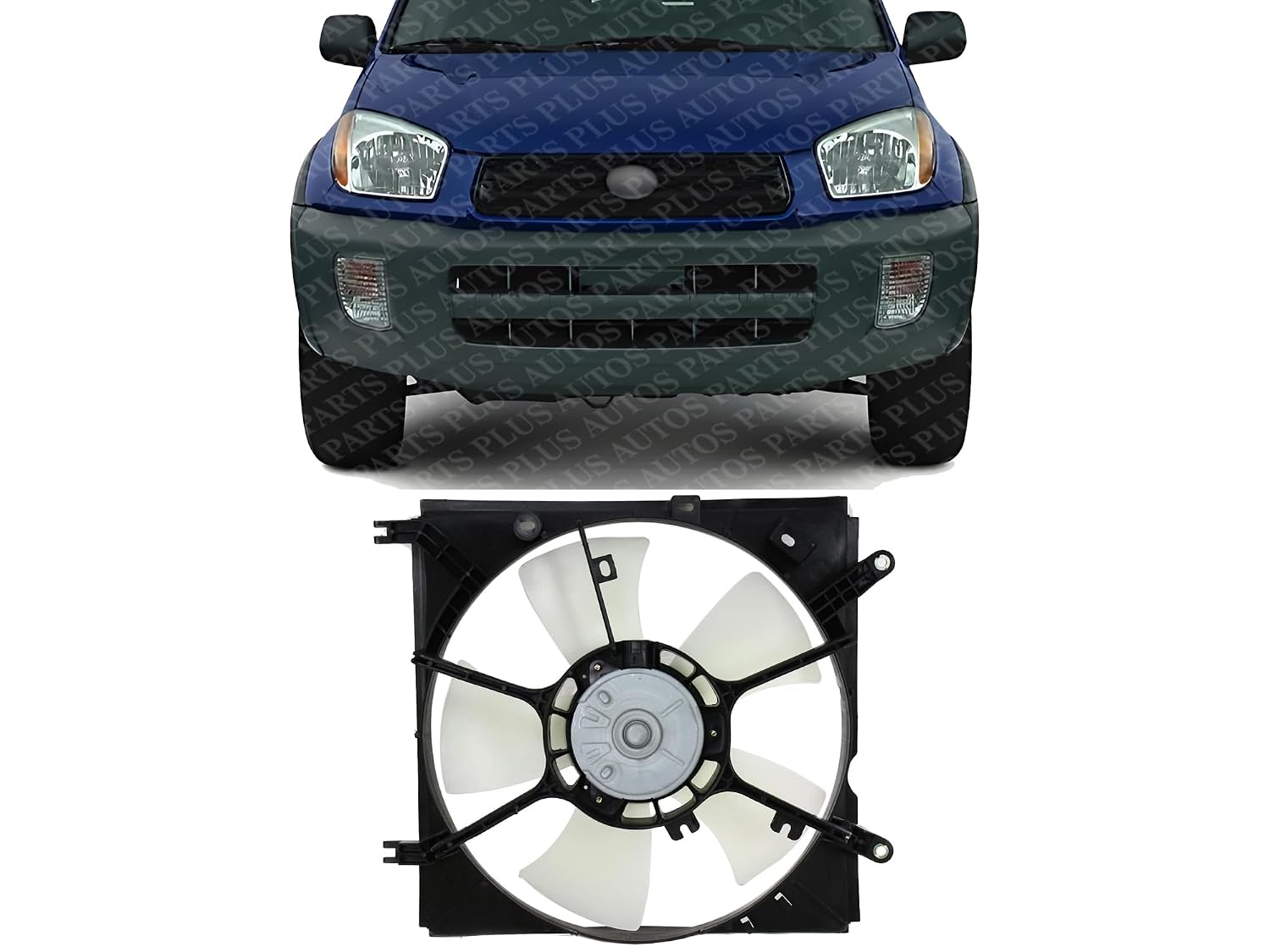 Front Radiator Cooling Fan Assembly Left Driver Side Plastic Direct Replacement Compatible with 2001-2005 Toyota RAV4 TO3115120 1671128150