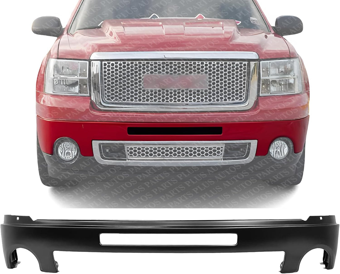 Front Bumper Face Bar Primed With Air Intake And Fog Light Holes Direct Replacement Compatible With 2007-2013 GMC Sierra 1500 GM1002832 15901510