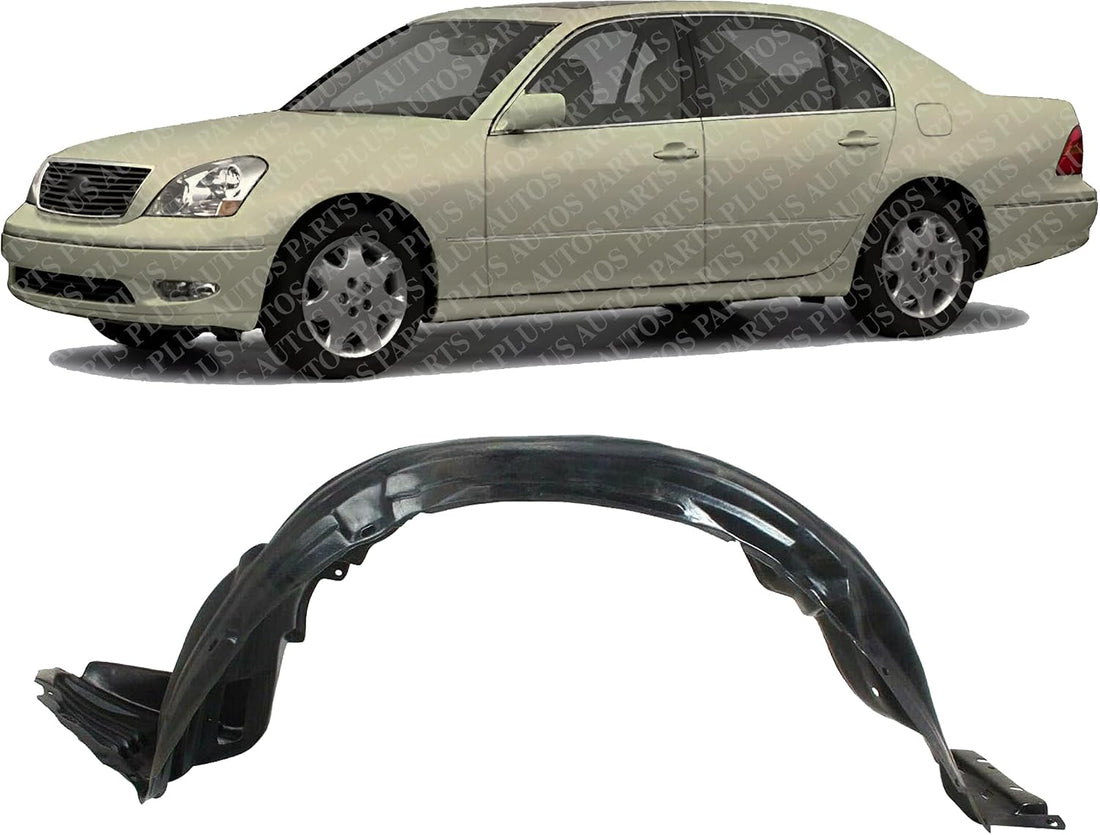 Front Fender Liner Left Driver Side Direct Replacement Compatible With 2001-2003 Lexus LS430 LX1248104 5380650020