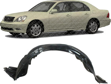 Front Fender Liner Left Driver Side Direct Replacement Compatible With 2001-2003 Lexus LS430 LX1248104 5380650020