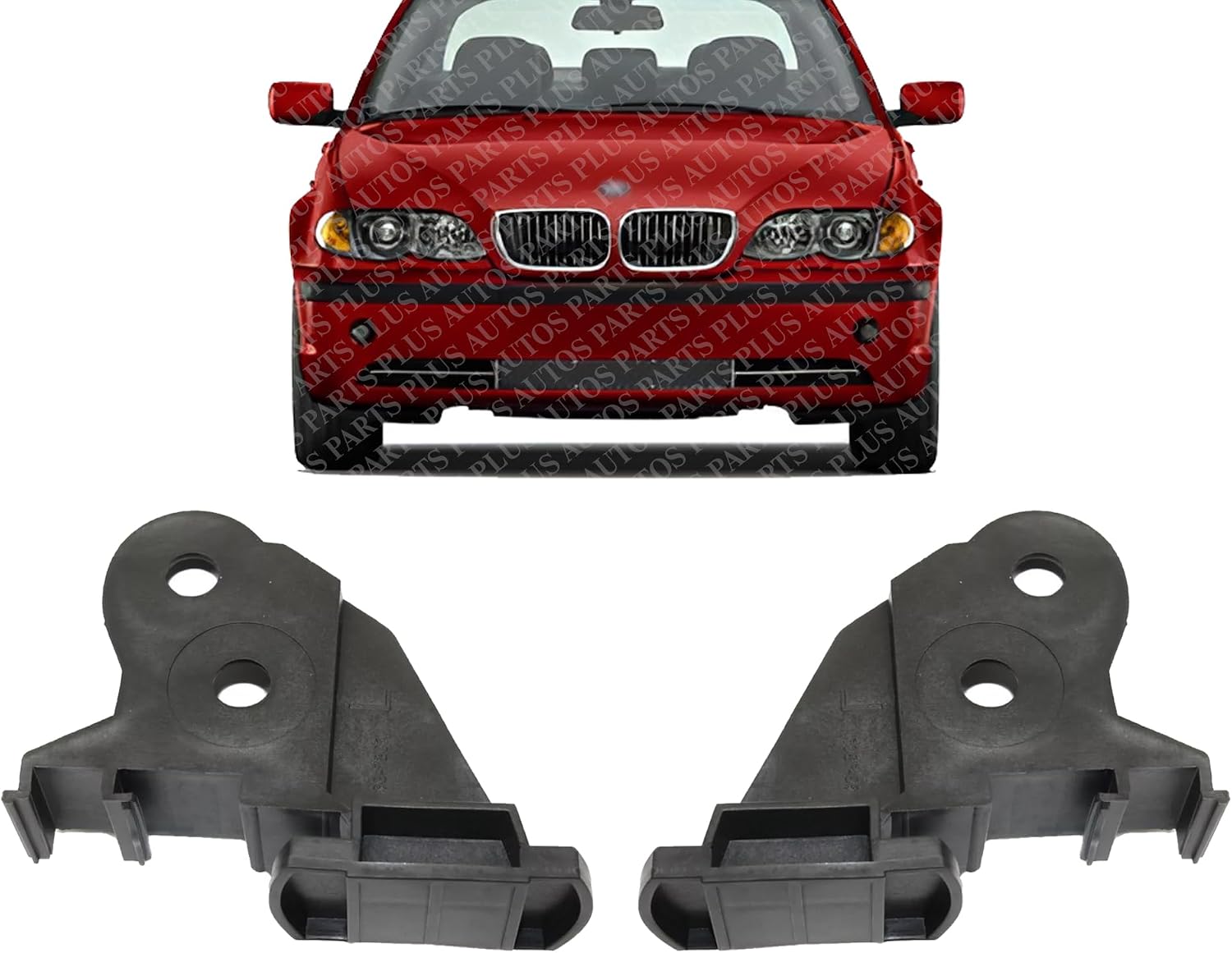 Set Of 2 Front Bumper Support Bracket Left Driver & Right Passenger Side Direct Replacement Compatible With 2002-2005 BMW 3-Series BM1066106 BM1067106 51117895416 51117895415