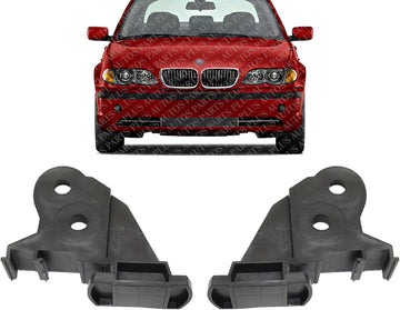 Set Of 2 Front Bumper Support Bracket Left Driver & Right Passenger Side Direct Replacement Compatible With 2002-2005 BMW 3-Series BM1066106 BM1067106 51117895416 51117895415