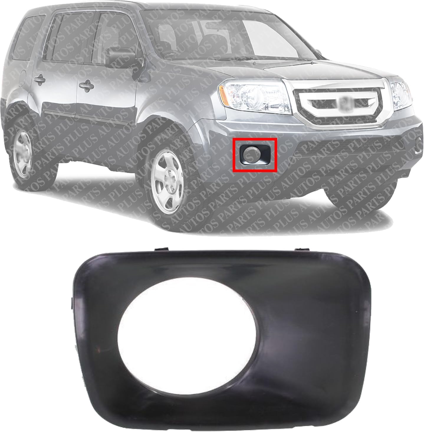 Front Fog Light Molding Trim Primed Right Passenger Side Direct Replacement Compatible With 2009-2011 Honda Pilot HO1039101 71102SZAA00ZZ