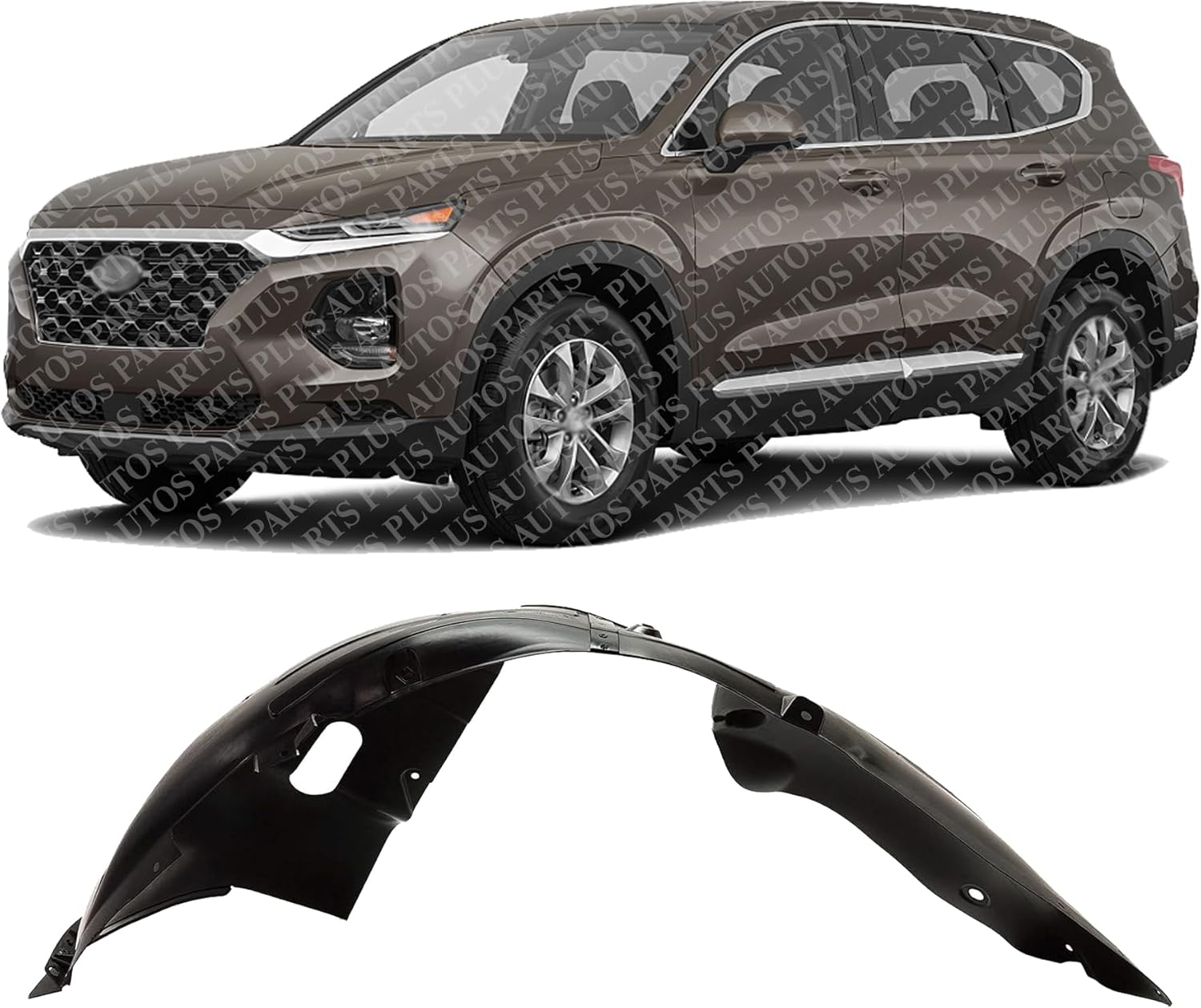 Front Fender Liner Left Driver Side Direct Replacement Compatible With 2019-2020 Hyundai Santa Fe HY1248172 86811S2000