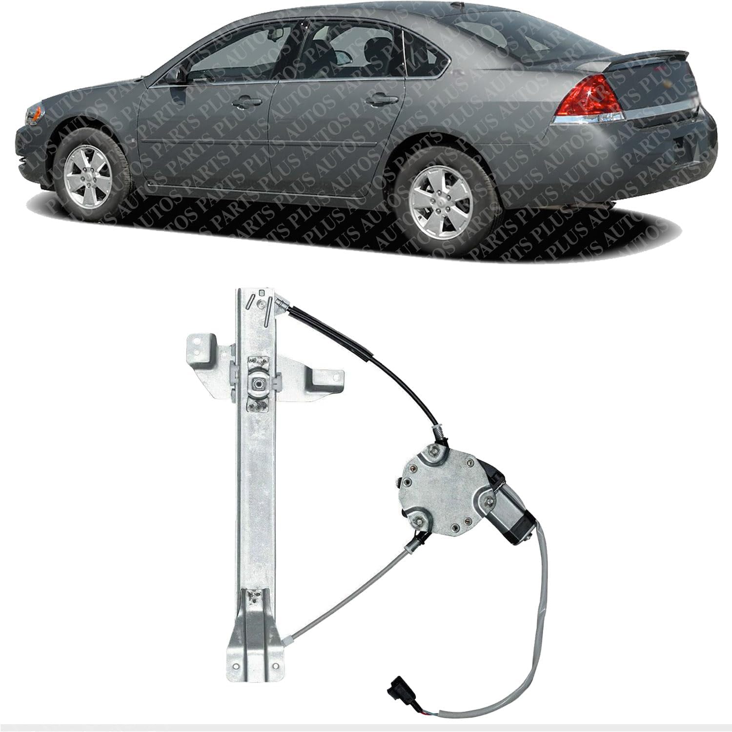 Rear Power Window Regulator with Motor Left Driver Side Direct Replacement Compatible with 2006-2013 Chevrolet Impala / 2014-2016 Limited GM1550117 23336824