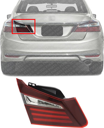 Tail Light Inner Assembly Left Driver Side Direct Replacement Compatible With 2016-2017 Honda Accord HO2802109 34155T2AA21