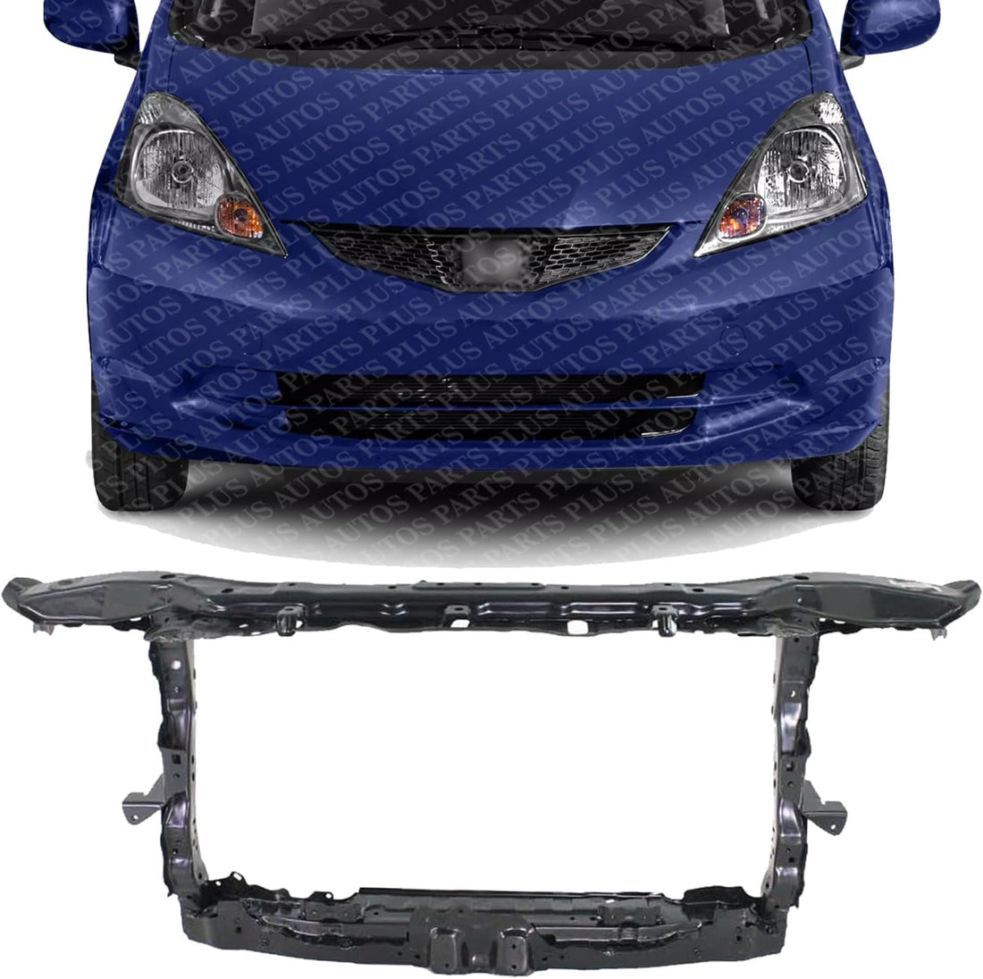 Front Radiator Support Assembly Steel Direct Replacement Compatible With 1909-2011 Honda Fit HO1225160 60400TK6A01ZZ