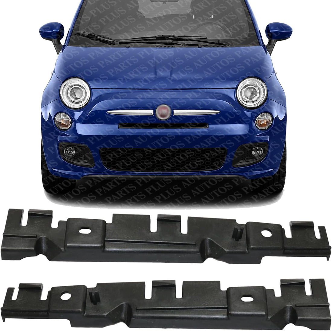 Set Of 2 Front Bumper Bracket Plastic Left Driver & Right Passenger Side Direct Replacement Compatible With 2012-2019 Fiat 500 FI1033100 FI1032100 68074194AB 68074195AB