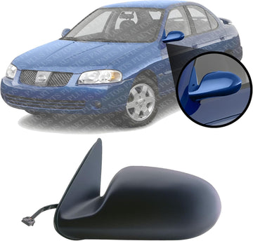 Front Power Mirror Non-Folding Primed Left Driver Side Direct Replacement Compatible With 2000-2006 Nissan Sentra NI1320133 963025M205