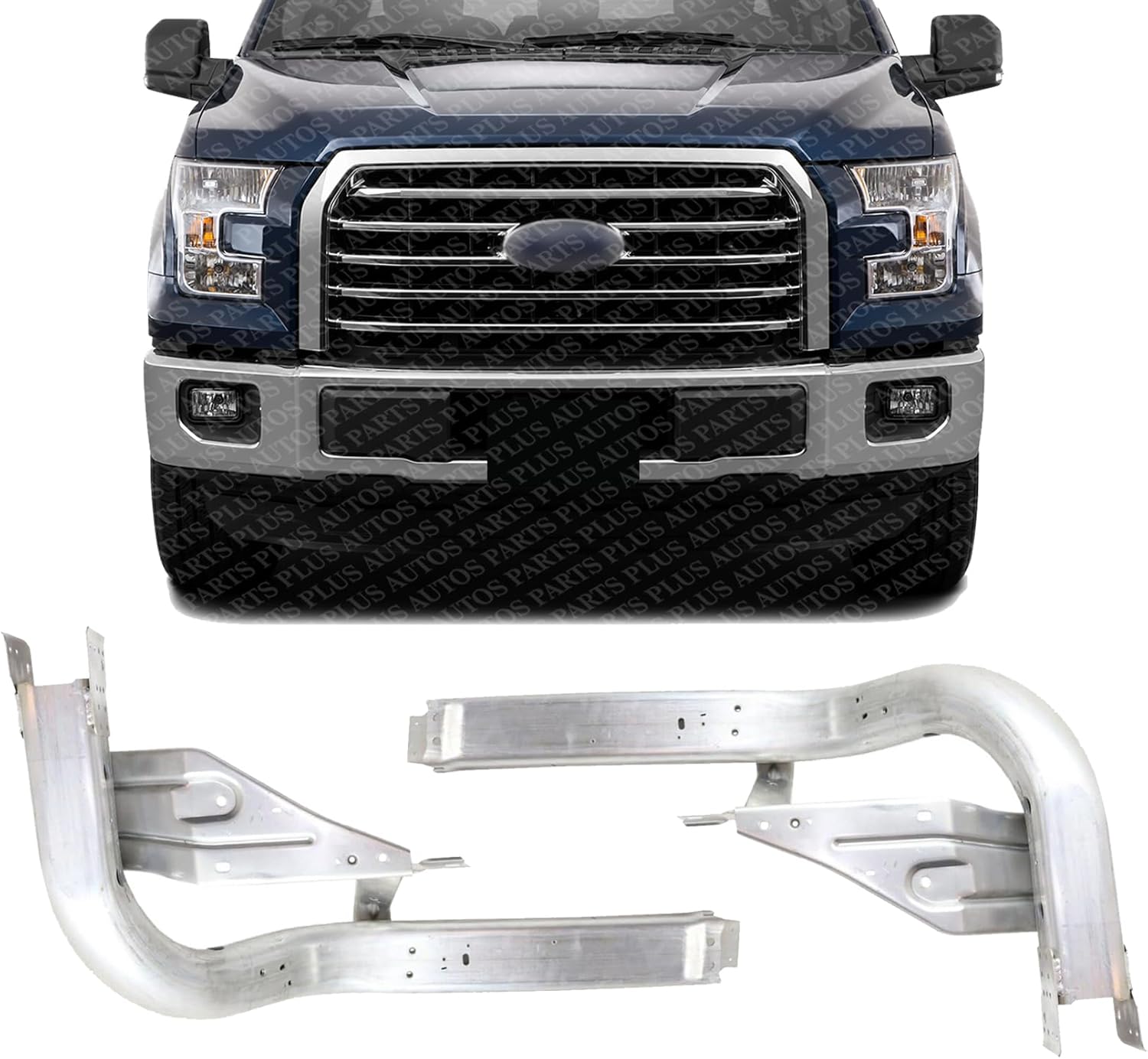 Set of 2 Front Bumper Bracket Steel Right Passenger & Left Driver Side Direct Replacement Compatible with 2018-2022 Lincoln Navigator / 2015-2020 Ford F-150 FO1253104 FO1252104