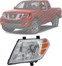 Front Head Light Assembly Left Driver Side Direct Replacement Compatible With 2009-2021 Nissan Frontier NI2502188 26060ZL40B