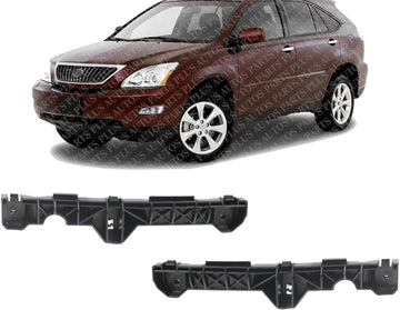 Set Of 2 Front Bumper Bracket Left Driver & Right Passenger Side Direct Replacement Compatible With 2004-2006 Lexus RX330 / 2007-2009 RX400h LX1033103 LX1032103 521450E010 521460E010