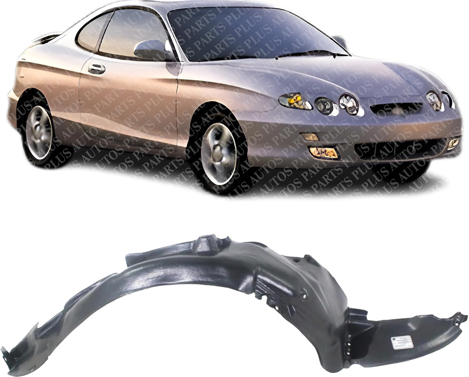 Front Fender Liner Right Passenger Side Direct Replacement Compatible With 2000-2001 Hyundai Tiburon HY1249111 8681227500