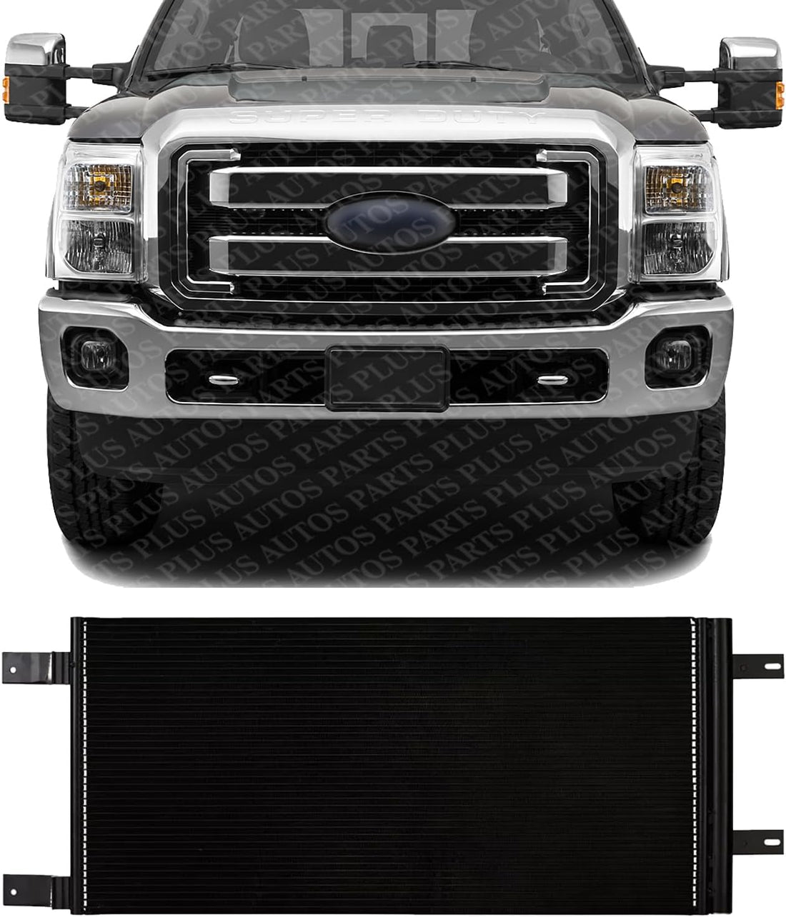Front AC Condenser Aluminum Core Direct Replacement Compatible With 2011-2016 Ford F-Series Super Duty FO3030235 BC3Z19712A
