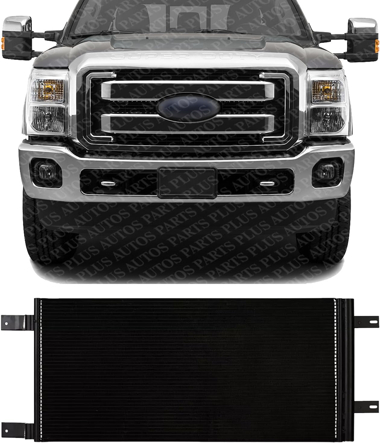 Front AC Condenser Aluminum Core Direct Replacement Compatible With 2011-2016 Ford F-Series Super Duty FO3030235 BC3Z19712A