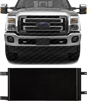 Front AC Condenser Aluminum Core Direct Replacement Compatible With 2011-2016 Ford F-Series Super Duty FO3030235 BC3Z19712A