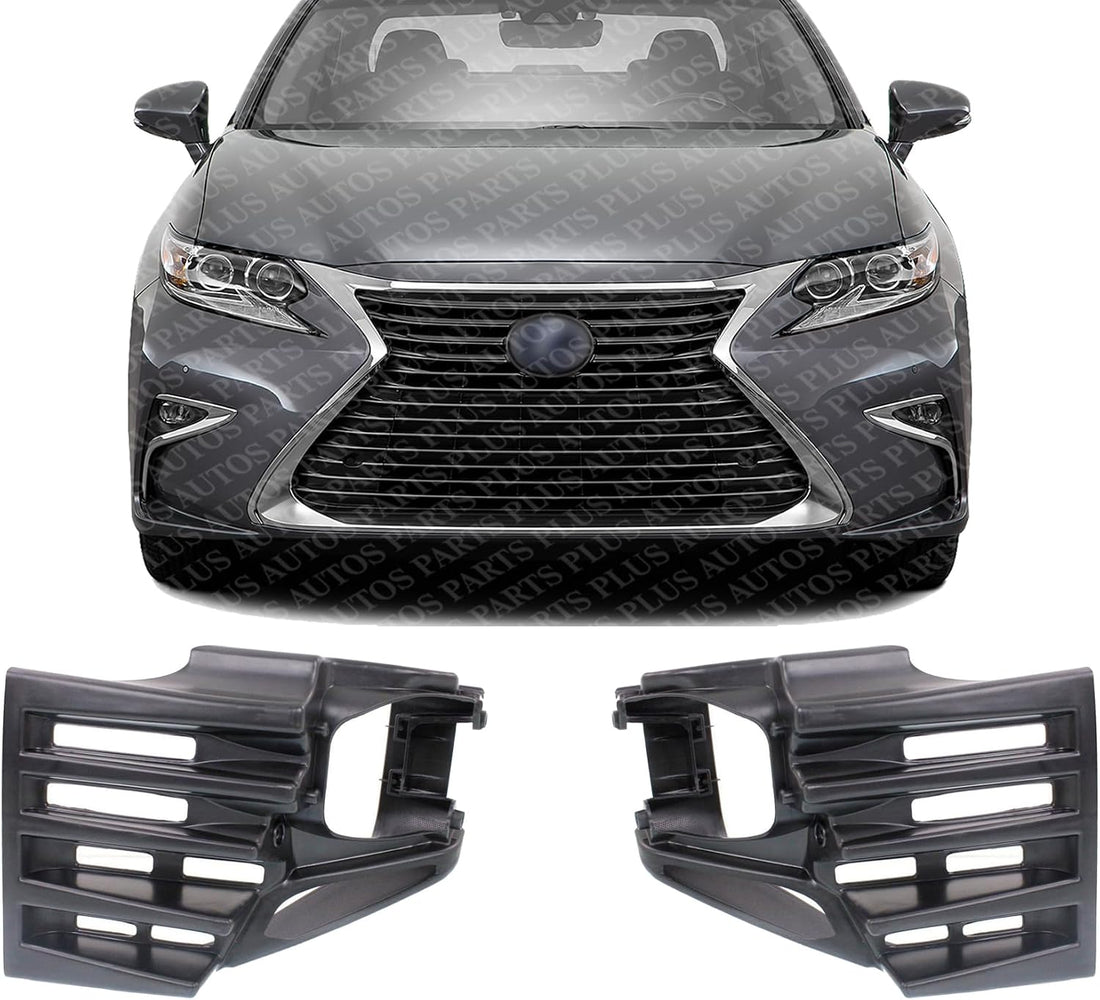 Set of 2 Front Fog Lamp Bracket Plastic Left Driver & Right Passenger Side Direct Replacement Compatible with 2016-2018 Lexus ES300h / ES350 LX2603105 LX2602105 5212506240 5212606240