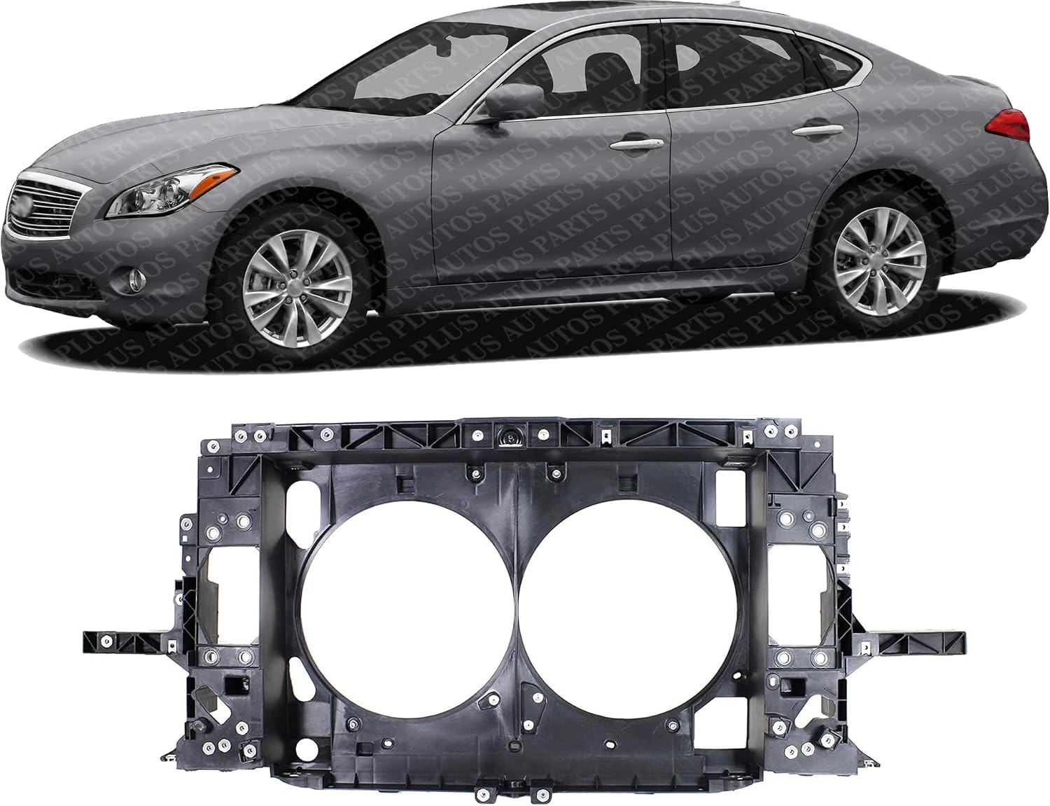 Front Radiator Support Assembly Plastic Direct Replacement Compatible With 2011-2013 Infiniti M37 / M35H M56 / 2014-2019 Q70L Q70 IN1225117 625011MA5A