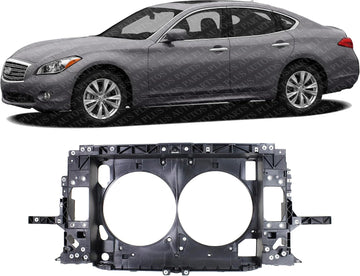 Front Radiator Support Assembly Plastic Direct Replacement Compatible With 2011-2013 Infiniti M37 / M35H M56 / 2014-2019 Q70L Q70 IN1225117 625011MA5A