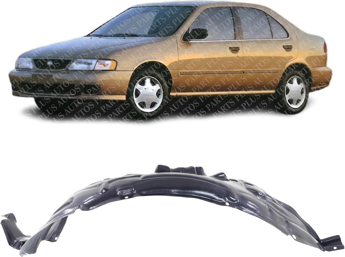 Front Fender Liner Left Driver Side Direct Replacement Compatible With 1995-1998 Nissan Sentra NI1250101 638431M200
