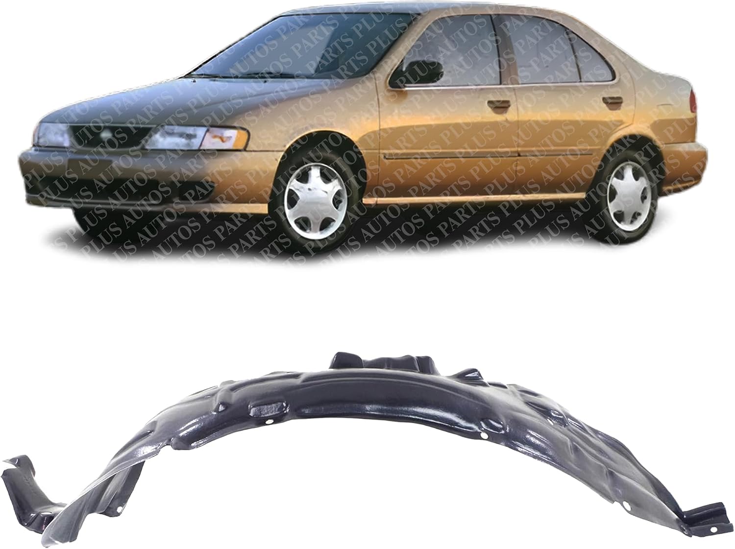 Front Fender Liner Left Driver Side Direct Replacement Compatible With 1995-1998 Nissan Sentra NI1250101 638431M200