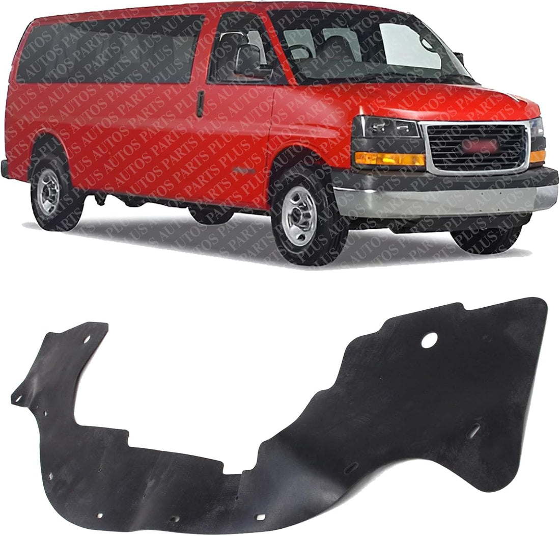 Front Fender Liner Right Passenger Side Direct Replacement Compatible With 2003-2023 Chevrolet Express/Savana Van GM1251131 15203937
