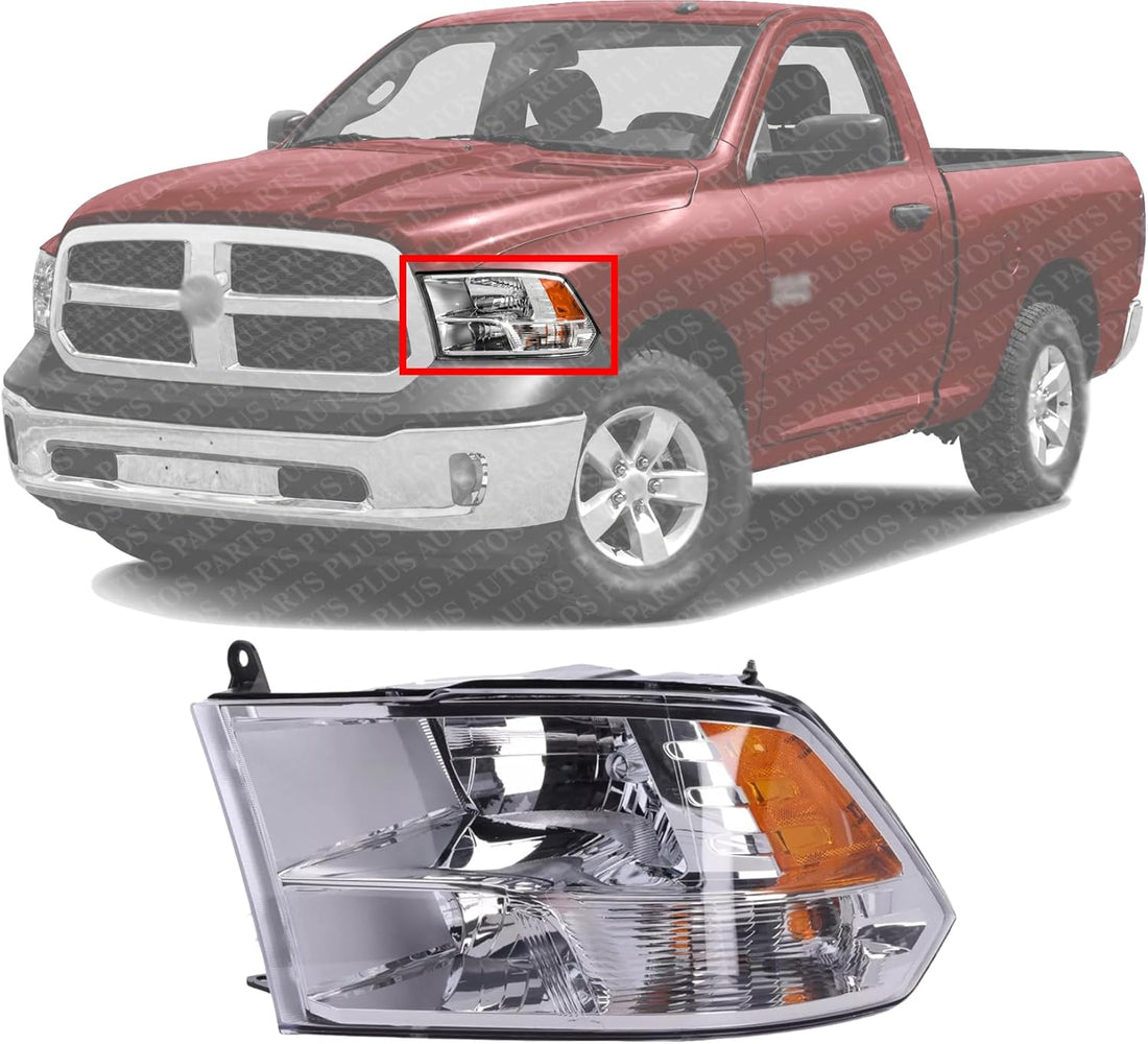 Front Head Light Assembly Left Driver Side Direct Replacement Compatible With 2013-2018 Ram 1500 2500 3500 CH2502242 68096439AJ