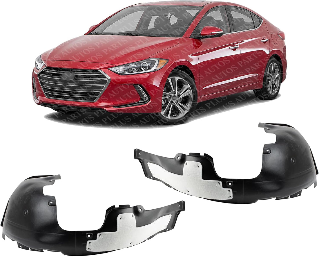 Set Of 2 Front Fender Liner Right Passenger & Left Driver Side Direct Replacement Compatible With 2017-2018 Hyundai Elantra HY1249158 HY1248158 86812F2001 86811F2001
