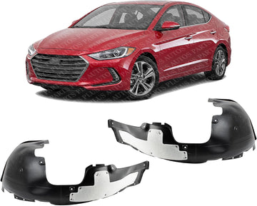 Set Of 2 Front Fender Liner Right Passenger & Left Driver Side Direct Replacement Compatible With 2017-2018 Hyundai Elantra HY1249158 HY1248158 86812F2001 86811F2001
